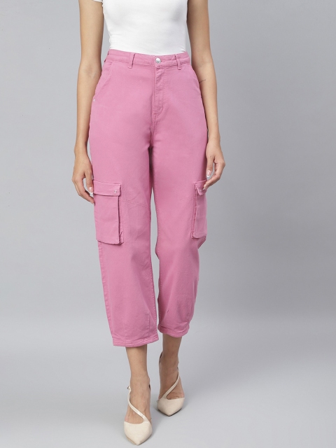 

TALES & STORIES Women Pink Cargos Trousers