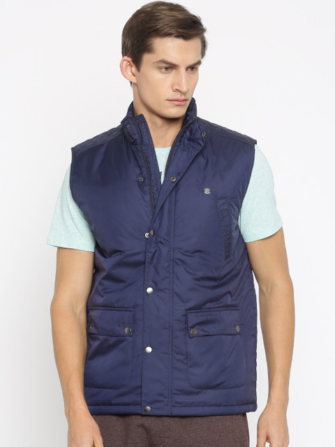 

Peter England Casuals Navy Sleeveless Jacket, Navy blue