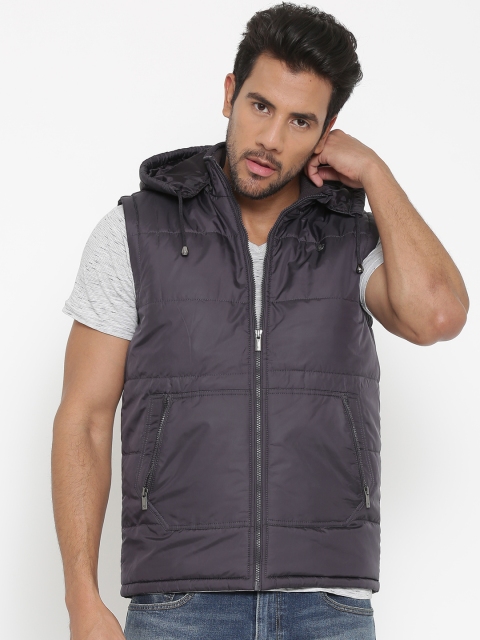 

Peter England Casuals Sleeveless Hooded Padded Jacket with Detachable Hood, Purple