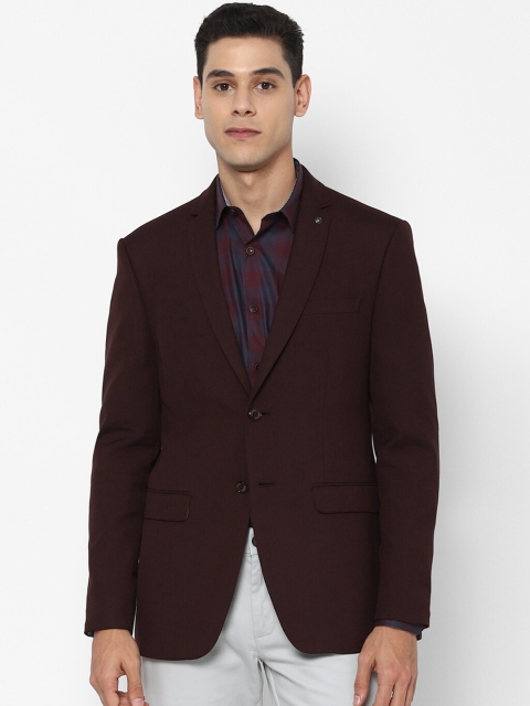 

Allen Solly Men Maroon Solid Slim-Fit Single-Breasted Casual Blazer
