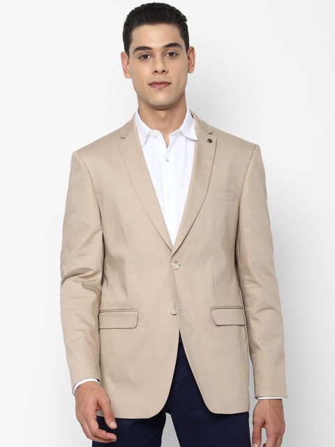 

Allen Solly Men Beige Solid Slim-Fit Single-Breasted Formal Blazer