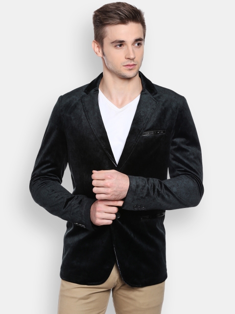 

Peter England Charcoal Grey Velvet Blazer