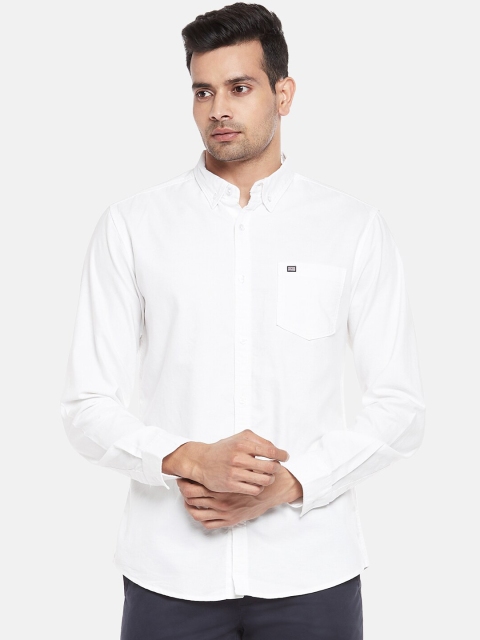 

BYFORD by Pantaloons Men White Slim Fit Opaque Casual Shirt