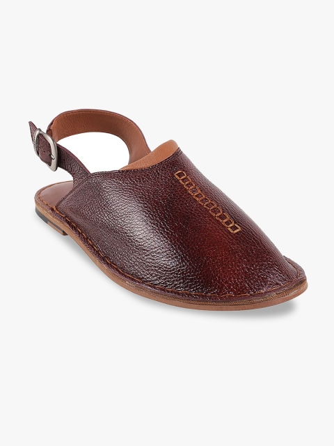 

Metro Men Maroon Leather Shoe-Style Sandals