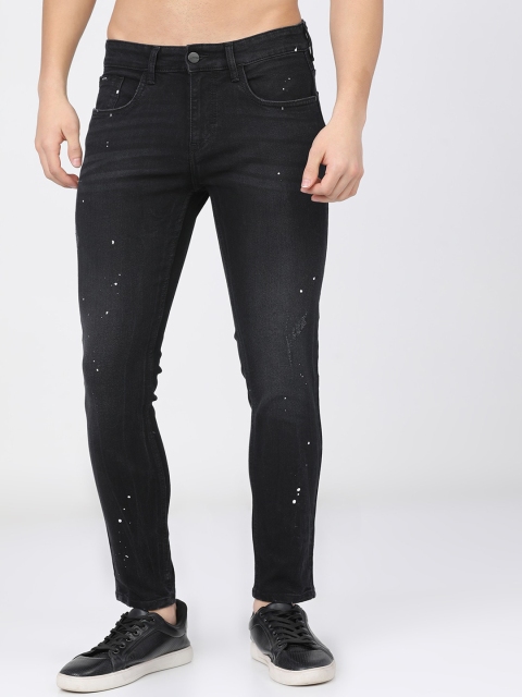 

KETCH Men Black Tapered Fit Low Distress Light Fade Stretchable Jeans