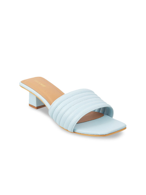 

WALKWAY by Metro Women Blue & Brown Woven Design Block Sandals