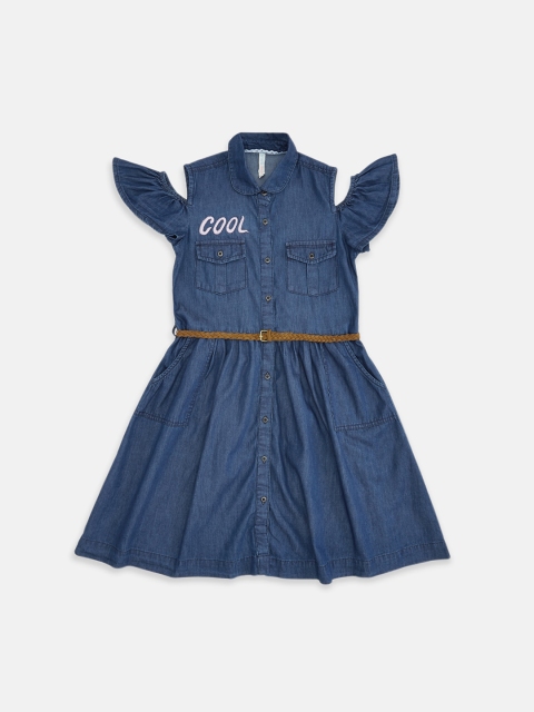 

Pantaloons Junior Blue Pure Cotton Shirt Dress