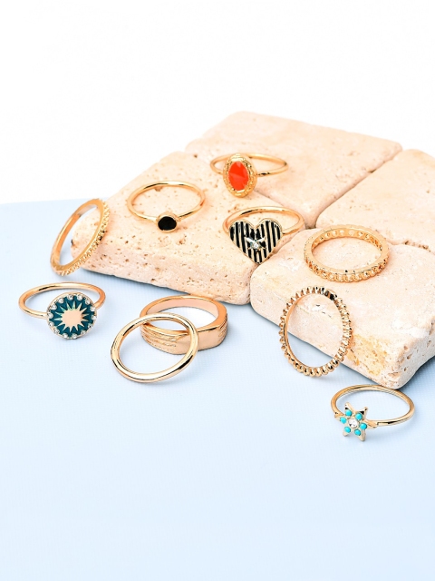 

Accessorize Woman Multi colour Set of 10 Dfg Reconnected Enamel Charms Ring
