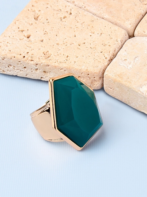 

Accessorize Gold-Toned Green Crystal-Studded Finger Ring