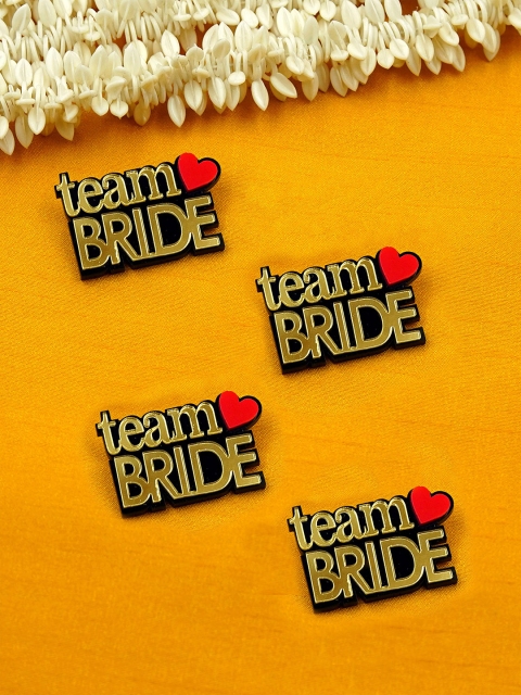 

Krafted with Happiness Set of 4 Gold-Toned Team Bride Brooches