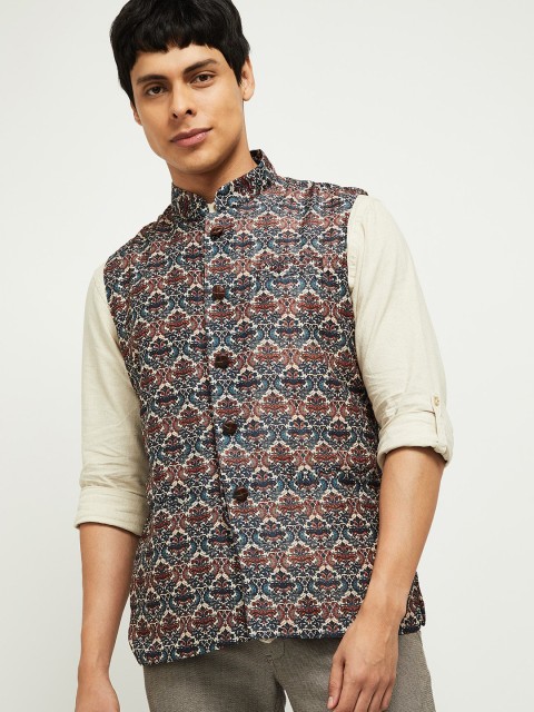 

max Men Multicoloured Ethnic Motifs Lightweight Tailored Ethnic Jacket, Multi