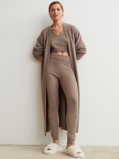 

H&M Women Grey Fine-Knit Leggings