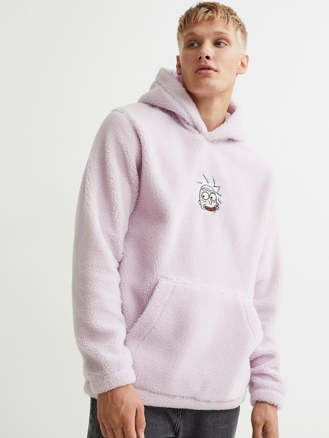 

H&M Men Purple Fleece hoodie