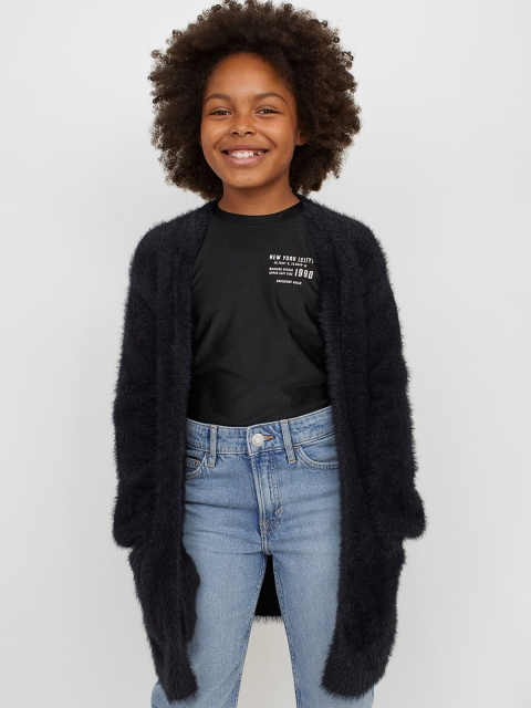 

H&M Girls Black Oversized Cardigan