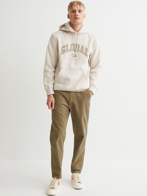 

H&M Men Olive Solid Regular Fit Corduroy Trousers