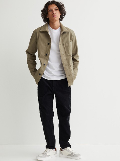 

H&M Men Black Regular Fit Corduroy Trousers