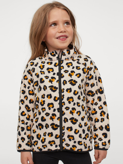 

H&M Girls Beige & Black Fleece Jacket