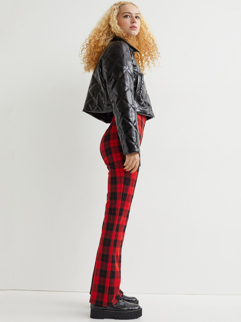 

H&M Women Black Quilted Patent Jacket