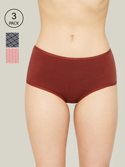 

Ginger by Lifestyle Rust Pack Of 3 Cotton Blend Briefs