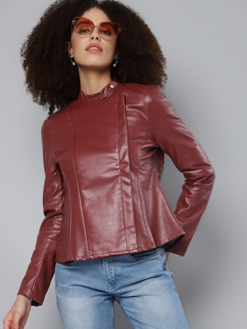 

SASSAFRAS Women Burgundy Tailored Jacket