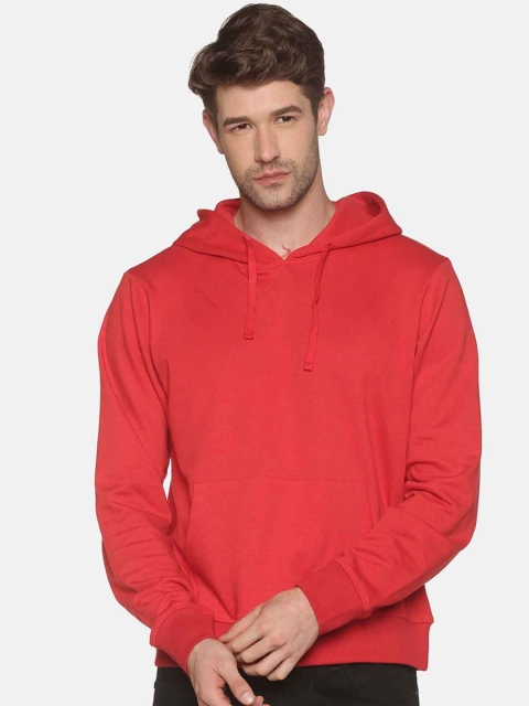 

MASH UNLIMITED Men Red Hooded Pullover Sweatshirt