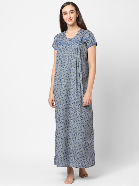 

Sweet Dreams Grey Printed Maxi Nightdress