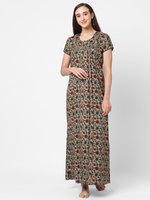 

Sweet Dreams Green Printed Maxi Nightdress