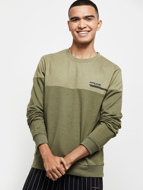 

max Men Olive Green Sweatshirt