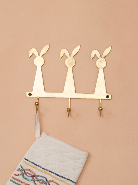 

ellementry Gold-Toned Metal Rabbit-Shaped Wall Hooks