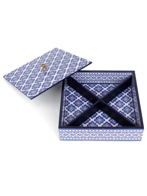 

ONELLA DESIGNS Blue & White Handcrafted Dry Fruit Box