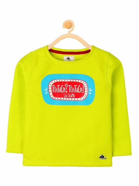 

Cherry Crumble Boys Fluorescent Green Printed Sweatshirt