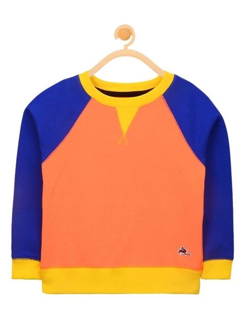 

Cherry Crumble Unisex Kids Orange Colourblocked Sweatshirt