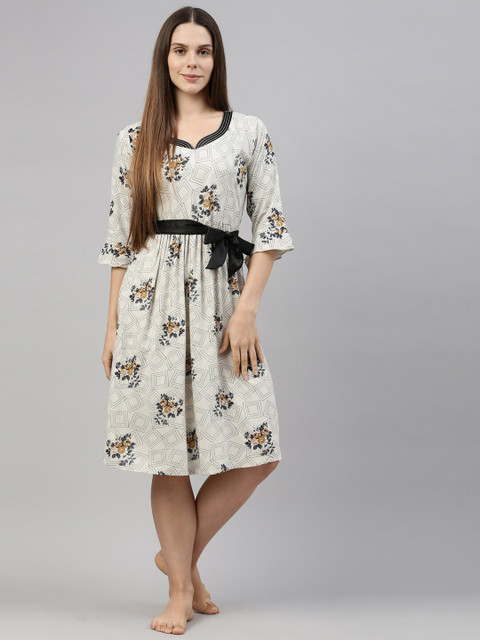 

GOLDSTROMS Off White Printed Nightdress