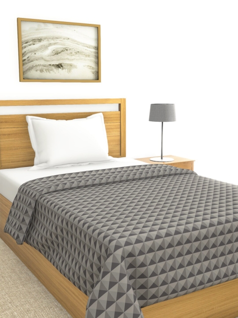 

BIANCA Grey Geometric AC Room 150 GSM Single Bed Comforter