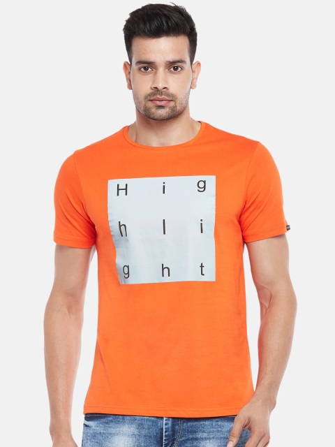 

People Men Orange Typography Printed T-shirt