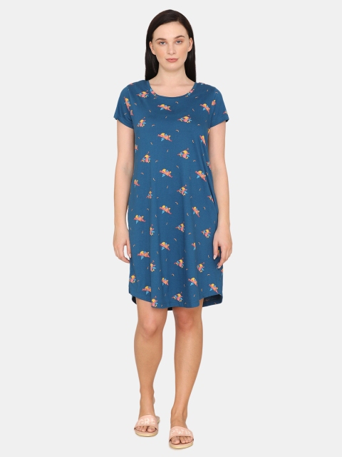 

Zivame Blue Printed Nightdress