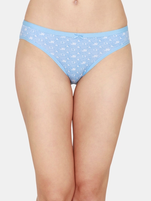 

Zivame Women Blue & White Printed Bikini Briefs