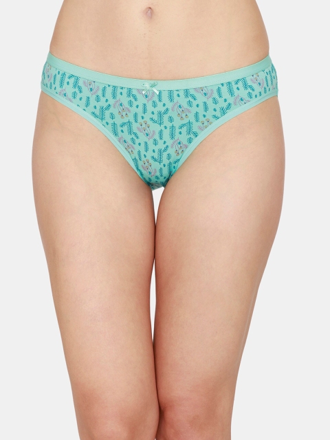 

Zivame Women Green & Pink Printed Bikini Briefs ZI2670FASHAGREN