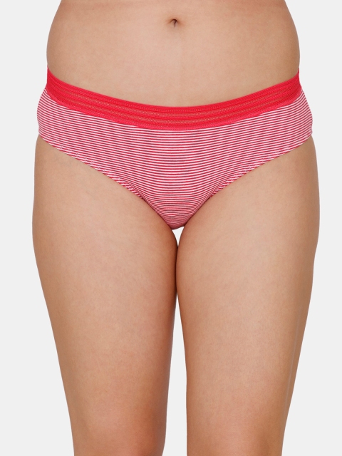 

Zivame Women Pink & White Striped Hipster Brief