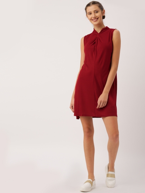 

DressBerry Women Red Solid A-Line Dress