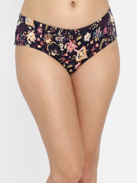 

Clovia Women Navy Blue & Pink Printed Cotton Hipster Briefs