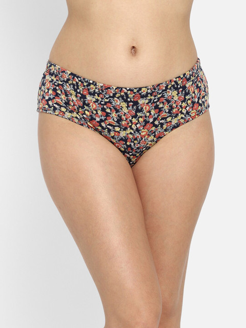 

Clovia Women Navy Blue & Red Printed Cotton Hipster Briefs