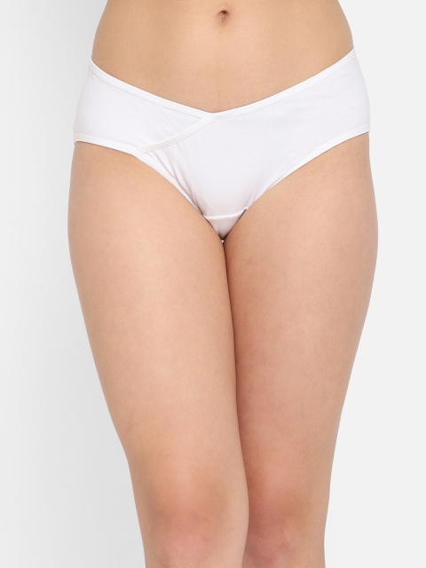 

Clovia Women White Solid Cotton Maternity Briefs