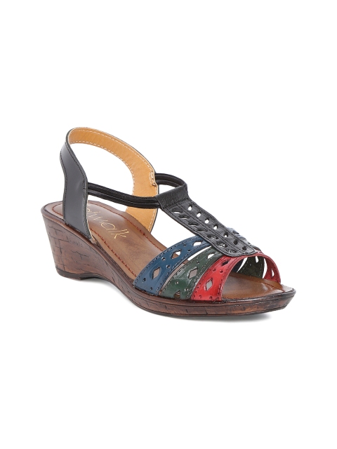 

Catwalk Women Multicoloured Colourblocked Leather Heels, Multi