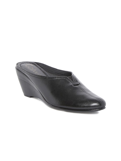 

Catwalk Women Black Solid Leather Mules