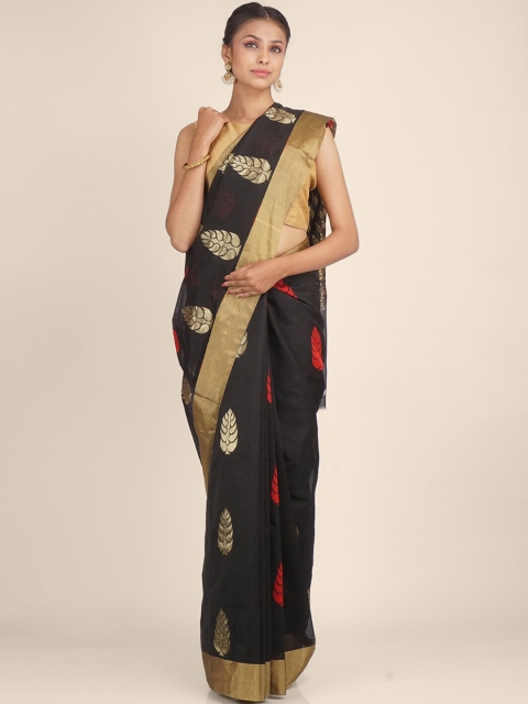 

Hastakala Black & Red Woven Design Zari Saree
