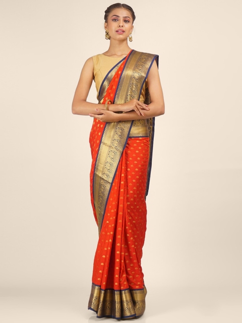 

Hastakala Red & Blue Woven Design Zari Art Silk Saree