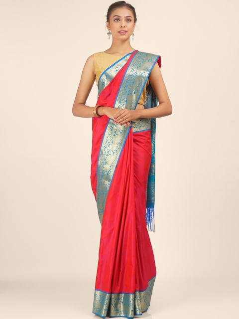 

Hastakala Magenta & Blue Resham Zari Art Silk Saree