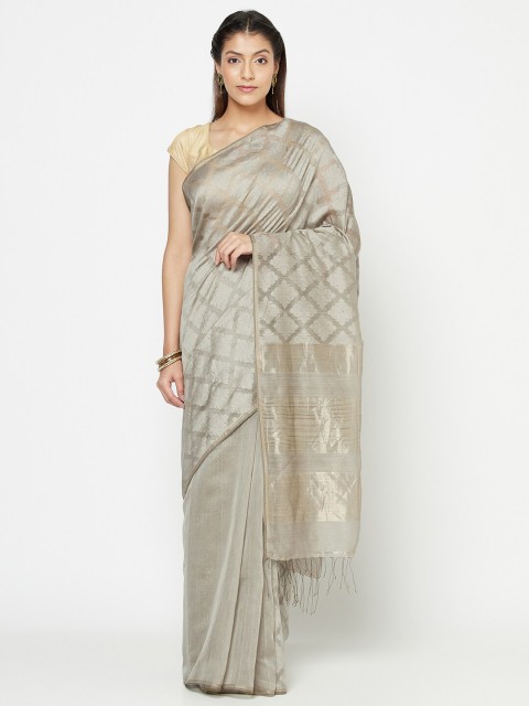 

Fabindia Grey Woven Design Saree