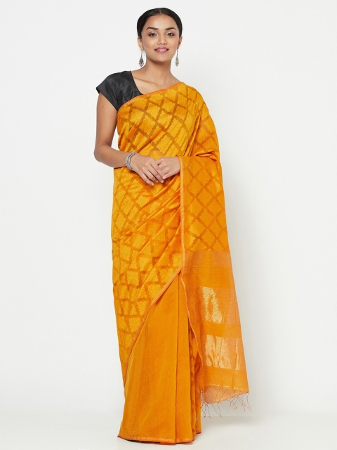 

Fabindia Mustard Woven Designed Cotton Blend Saree